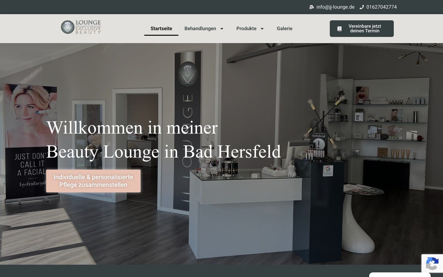 Startseite von JJ Lounge am Computer: Begrüßung im Studio in Bad Hersfeld