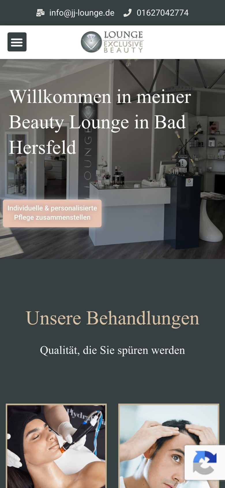 Startseite von JJ Lounge auf dem Smartphone