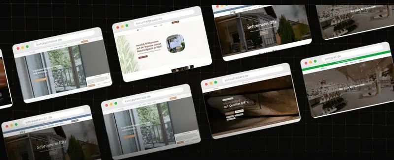 Auswahl verschiedener von Rislinger Marketing gestalteter Kundenwebsites