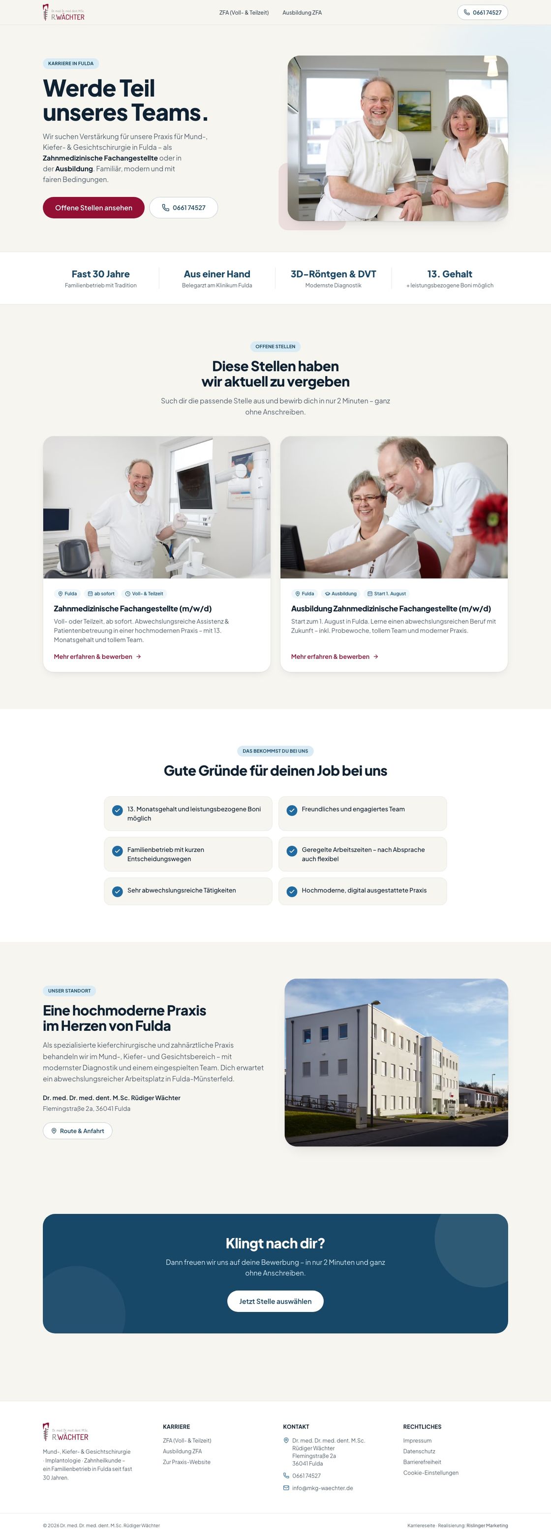 Vollständige Website von Praxis Dr. Wächter