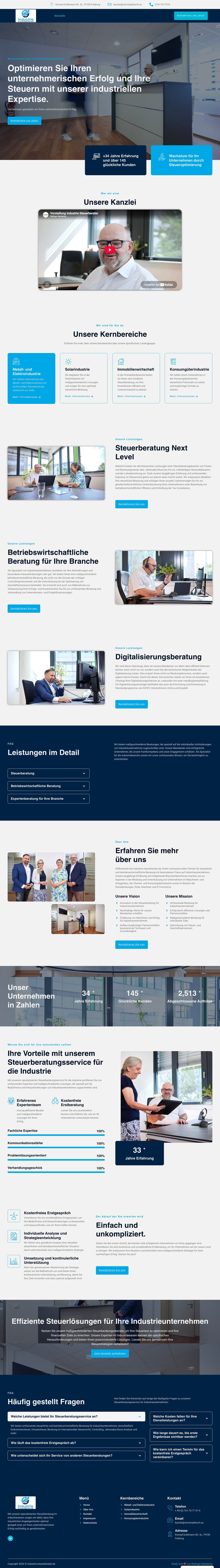 Vollständige Website von Industrie Steuerberater
