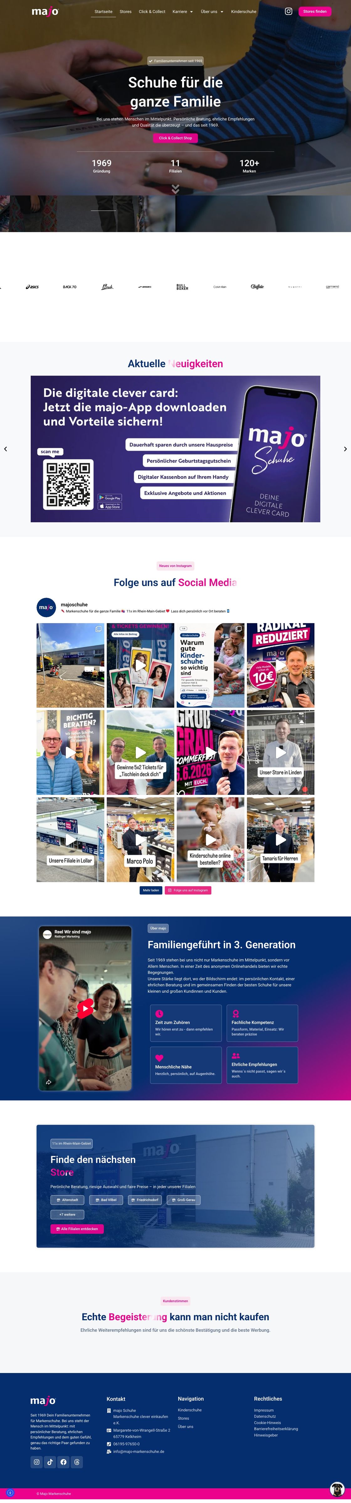 Vollständige Website von Majo Markenschuhe