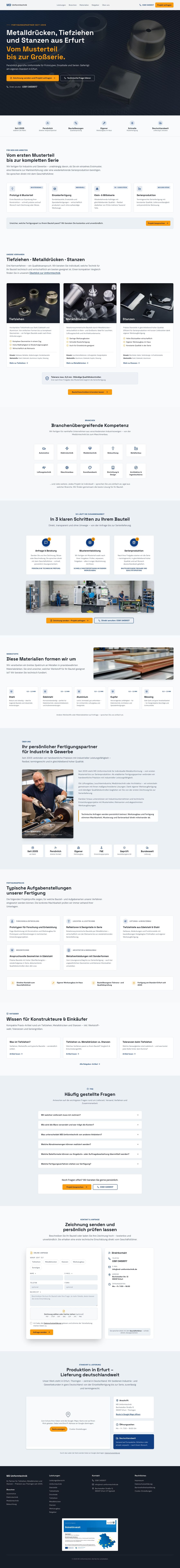 Website von MD Umformtechnik