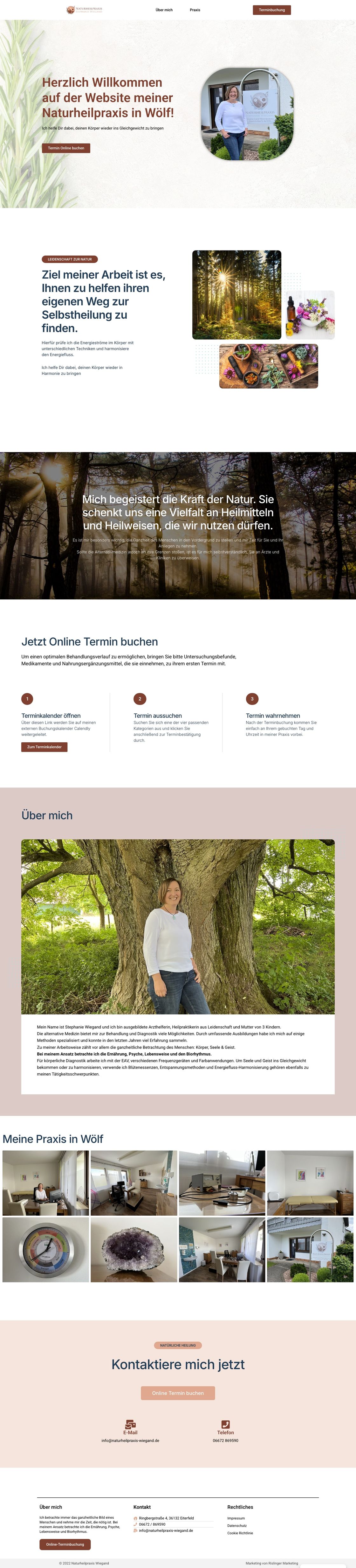Vollständige Website von Naturheilpraxis Wiegand
