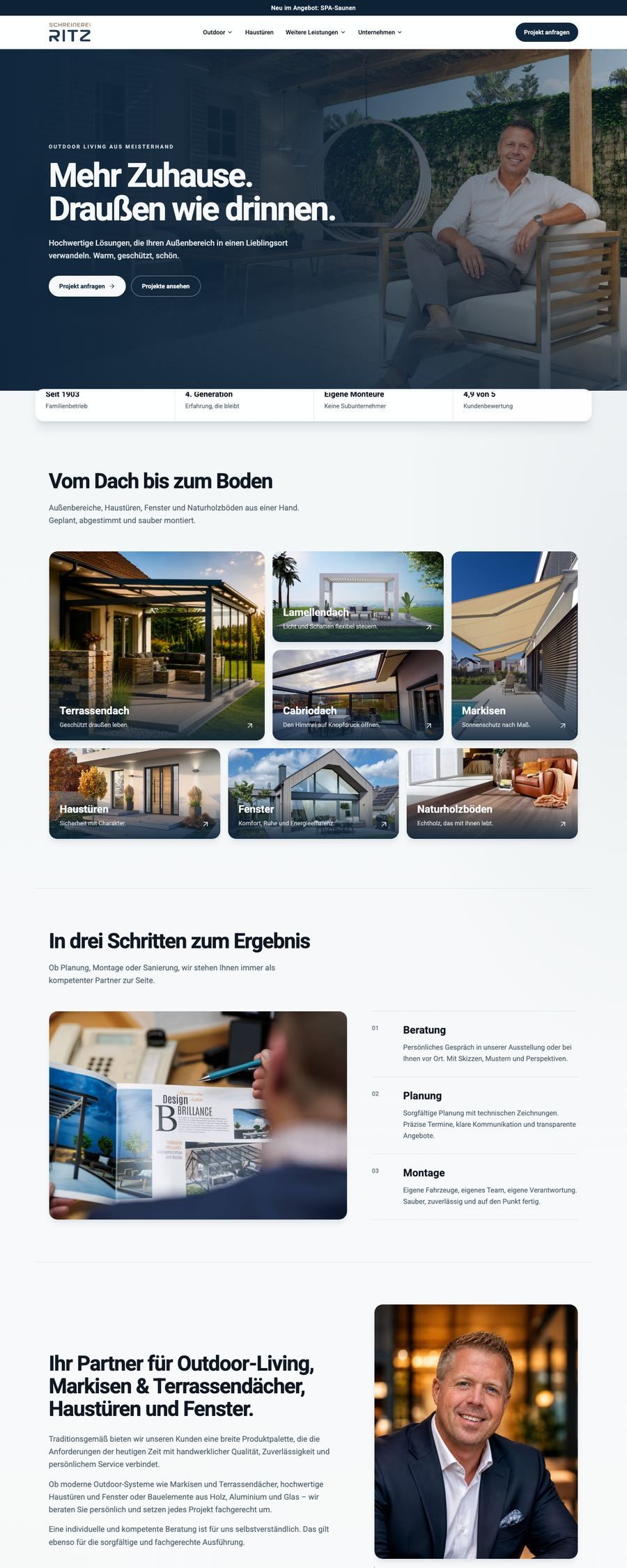Website von Schreinerei Ritz