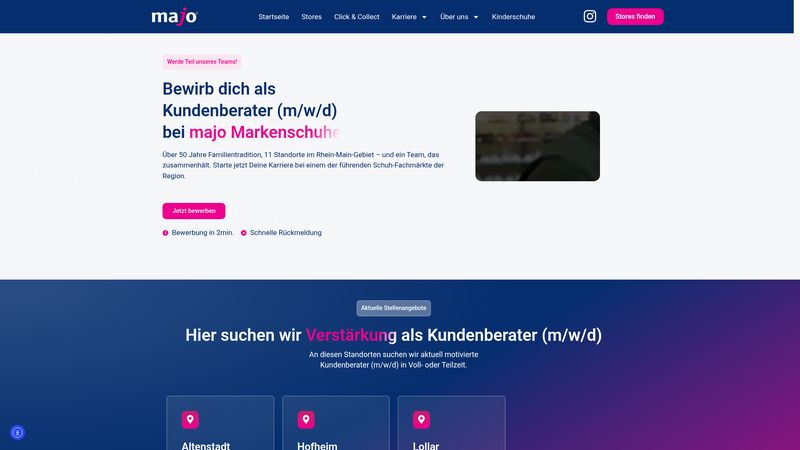 Karriereseite eines Unternehmens auf Social Media — Beispiel für Mitarbeitergewinnung über Facebook und Instagram