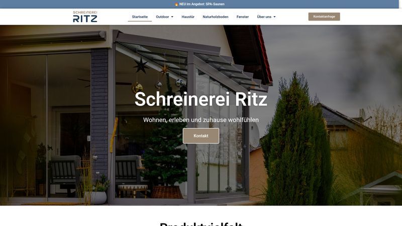 Schreinerei Ritz Webdesign — Beispielprojekt für Handwerk in Osthessen